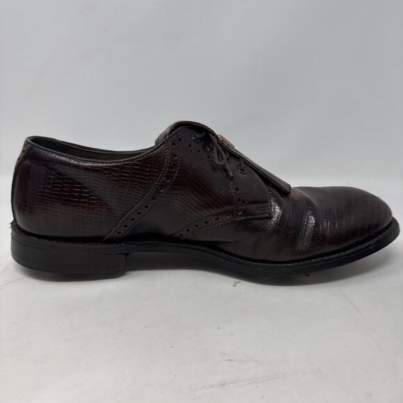 Footjoy‎ Classics Vintage Golf Shoes Kiltie Size 10.5 Lizard Skin Brown USA Made main image 4